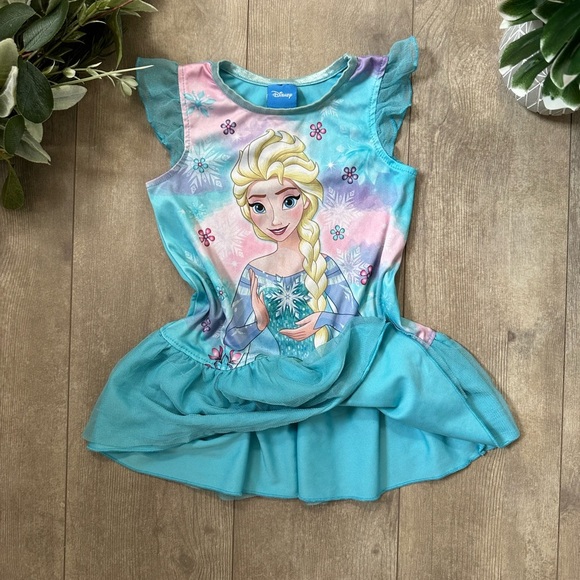 Disney Frozen Elsa Toddler Girl Pajamas Nightgown Silky Soft Short Sleeve 2T - Picture 9 of 13